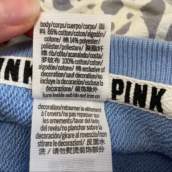 VICTORIA SECRET PINK CREW NECK BABY BLUE SWEATSHIR - Picture 8 of 8